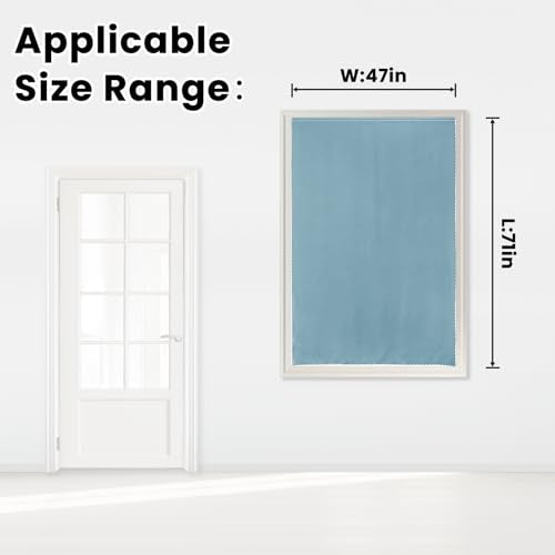 Self Adhesive Curtains (47"W x 71"L (Pack of 1) / Lake Blue)