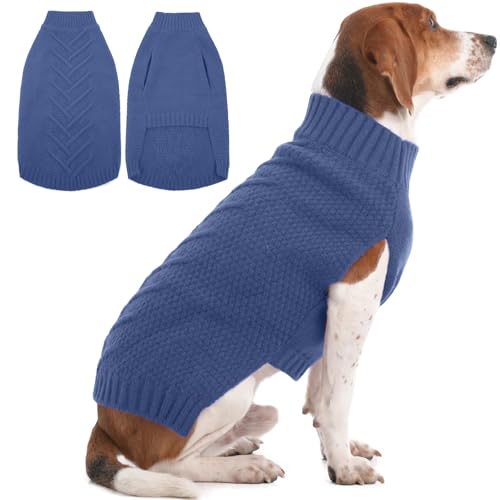 Dog Sweater Large Size Dog (X-Large(Chest:24.4 in) / Blue)