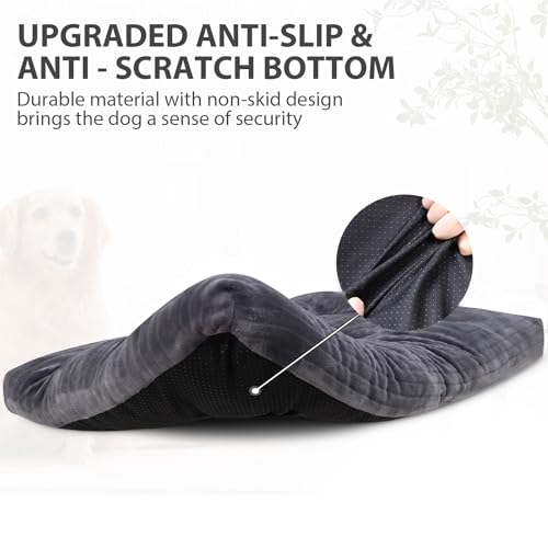 Washable Dog Crate Bed Kennel Mat for Small Dogs (Gray / 23.0"L x 18.0"W x 2.5"Th)