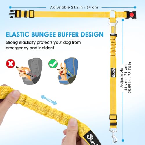 Dog Seat Belt for Car (K.Yellow)