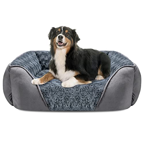 X Large Dog Bed for Large (XL(35"x 25"x 9") / Grey)