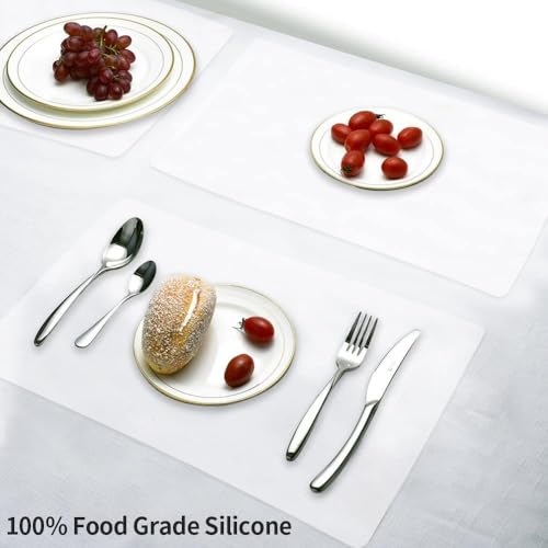 Oversize Silicone Table Placemat (03-translucent / 23.6"L x 15.7"W)