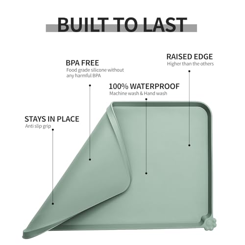 Silicone Pet Feeding Mat (Agate Green / 24" x 16")