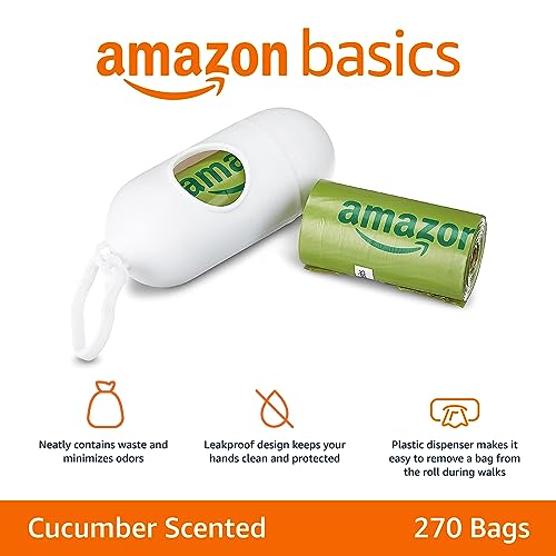 Premium Leak Proof Dog Poop Bags with Dispenser and Leash Clip (270 Bags)