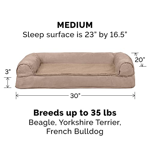 Orthopedic Foam Sofa Dog Bed with Washable & Removable Cover (Medium / Almondine)