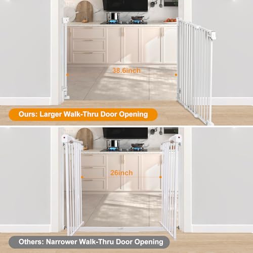 No Bottom Bar Baby Gate (White / 37inch)