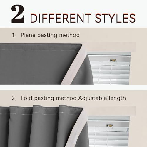 Adhesive Curtains for Window (Grey / 59"W x 84"L (Pack of 1))