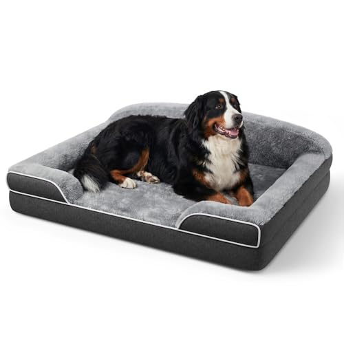 Orthopedic Dog Bed for Giant&Multiple Dogs (Dark Grey / 53.0"L x 42.0"W x 8.0"Th)