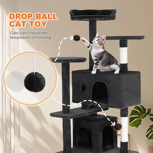 54" Cat Tree Tower (Grey)