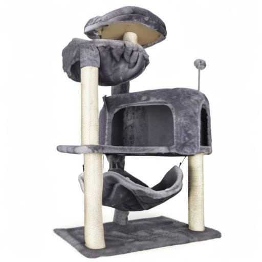 Cat Tree with Cat Condo and Big Hammock (39.4'' Grey)