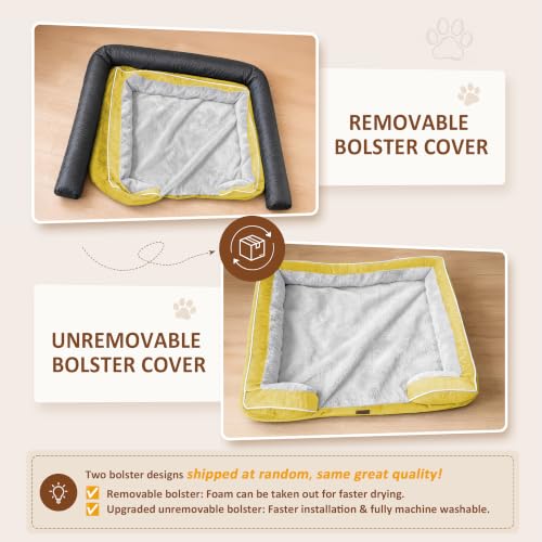 Waterproof Orthopedic Dog Bed for Extra Large Dogs (42.0"L x 30.0"W x 8.5"Th / Spicy Mustard)