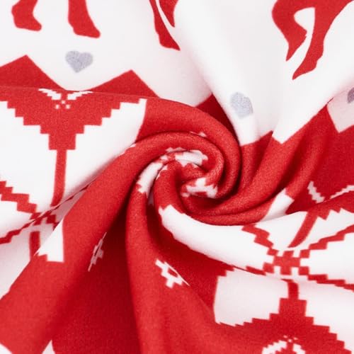 2 Pack Christmas Dog Fleece Sweater Dog Sweatshirt Turtleneck Jacket Warm Stretchy Pet Cold Weather Clothes for Medium Large Dogs (Medium(Chest-23.6") / Christmas)
