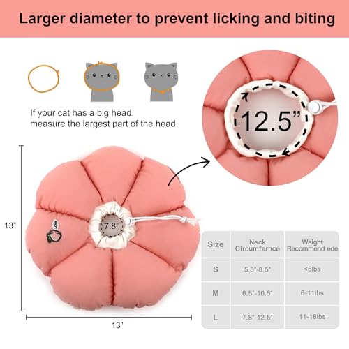 HiDREAM Cat Cone Collar (Large / Pink flowers)