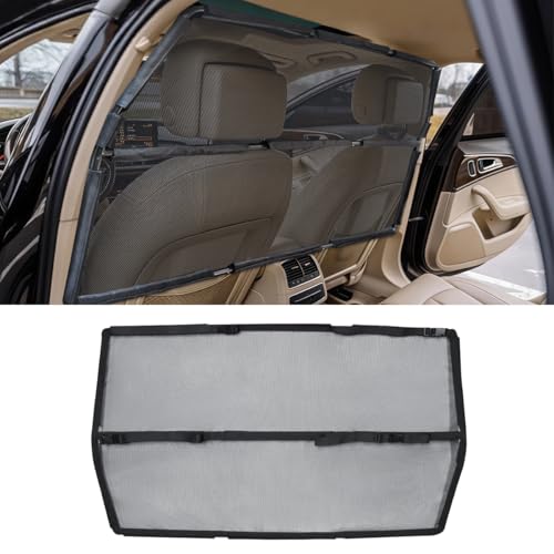 Car Dog Barrier Net for Large SUV Trunk 56" More Coverage Car Pet Back Seat Divider with See Through Mesh Cargo Area Gate for Dog (L)