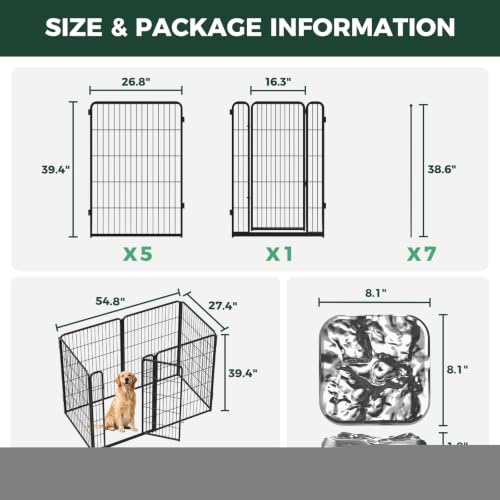 Homeplus Indoor Dog Playpen with Lick Mat (Black / 40"H)