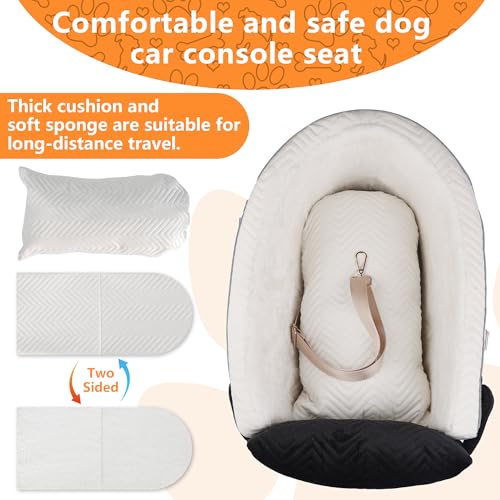 Dog Car Seat for Small Dogs Adjustable Portable Center Console Dog Car Seat Removable Cat Booster Cars Seats