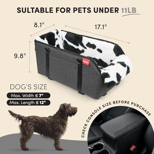 Center Console Dog Car Seat for Small Pets to 11lbs