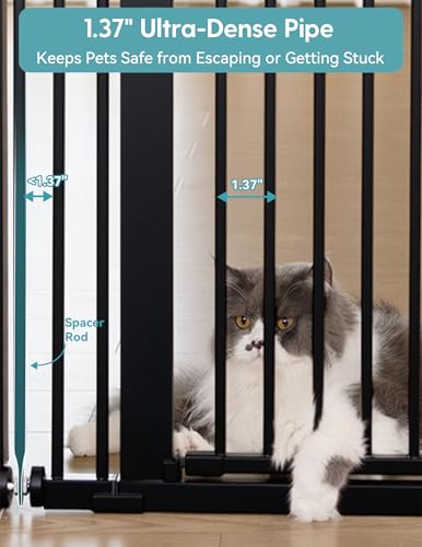 55" Extra Tall Pet Gate (Black - S10 / 55" Tall, 29-40" Wide)