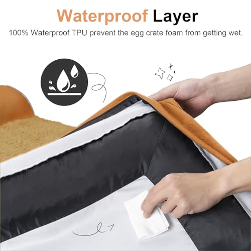 Orthopedic Dog Bed for Large Dogs (Orange / 36.0"L x 27.0"W x 6.5"Th)