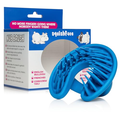 Nub Brush Corkscrew Tail Dog Brush for Bulldogs Silicone Grooming Brush for Trapped Hair