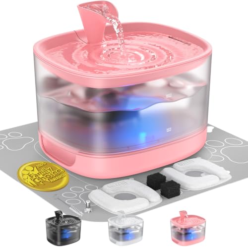 85oz 2.5L Cat Water Fountain with Detachable Tank for Cat (Red)