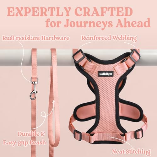 Cat Harness and Leash Set (M / Light Salmon Pink)