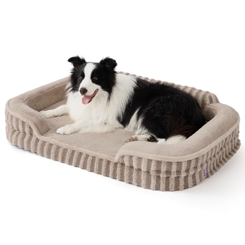 Cute Cozy High Back Orthopedic L Plus Dog Bed (38.0"l X 28.0"w X 7.0"th / Hazel)