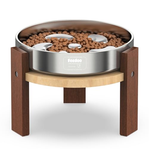 Elevated Dog Bowl Stand (6" Height 2Cups Slow Feeder)