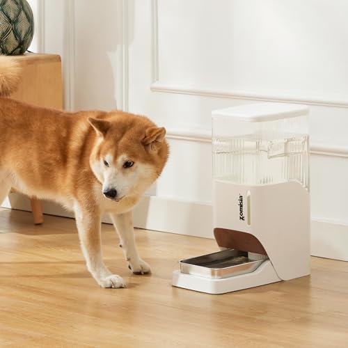 2.1 Gallon Gravity Dog Water Dispenser with Stainless Steel Bowl (White / 8L)