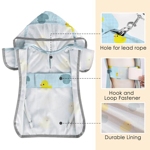 Dog Raincoat Waterproof Dog Rain Jacket with Clear Hooded (Duck Pattern / XXX-Large)