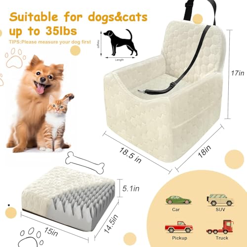 Dog Car Seat for Small (White / Medium)