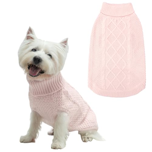 Turtleneck Dog Sweater (Small / Rosy)