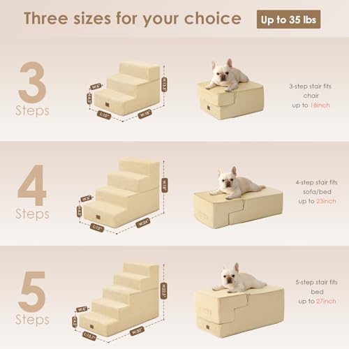 Dog Stairs for High Bed 22.5" H (Graige / Standard 15.7" x 30" x 22.5")