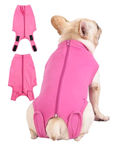Dog Surgery Recovery Suit (M(Back12 - 14" Chest 17 - 20" Weight16 - 24lb) / Rose)