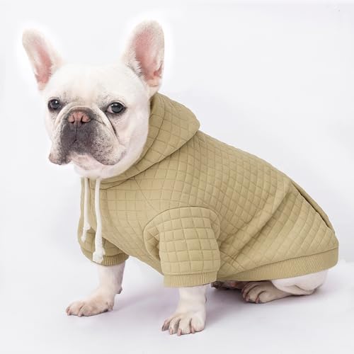 2 Pack Dog Hoodie Sweaters for Small Medium Dogs Warm Dog Clothes for Large Dogs Soft Waffle (Brown+Wine Red / M (Back: 15.5",Chest: 21.6", 26-35lbs))