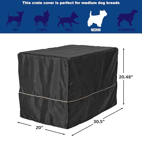 Medium Dog Crate Cover (Black / 30.0"L x 19.0"W x 30.0"H)