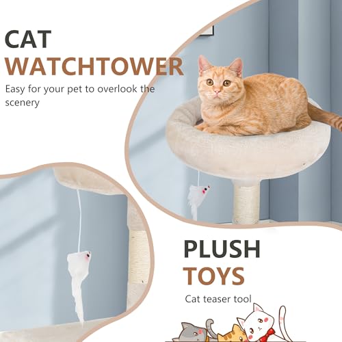 36" Cat Tree Tower (Beige)