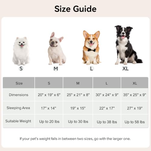 Dog Beds for Large Medium Small Dogs (Grey / L(30″ x 24″ x 9″))