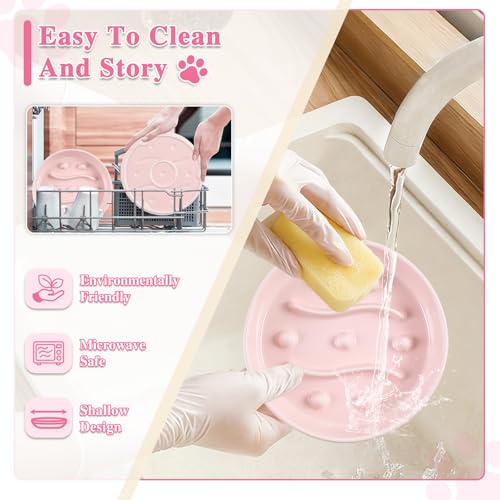 Ceramic Slow Feeder Dog Bowls (Pink-L)