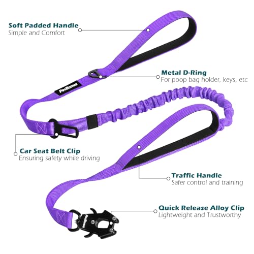 Heavy Duty Tactical Dog Leash (Purple)