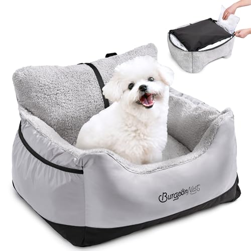 Dog Car Seat for Small Dogs & Cats Under 25 lbs (Black Grey / Small)