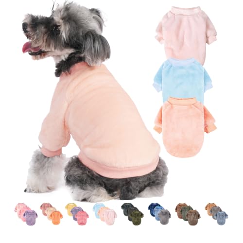 Small Dog Sweaters 3 Pack (Ballet pink,Lightblue,Peach / Medium)