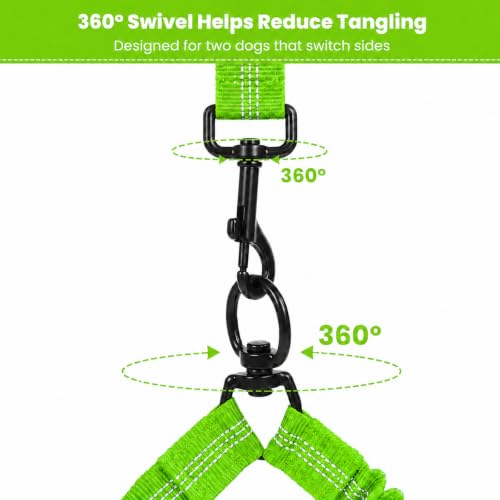 Hands Free Double Dog Leash (Green)