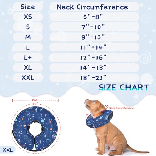 Inflatable Dog Cone Collar Alternative After Surgery (Star / XXL(Neck 18.5"-23.5"))