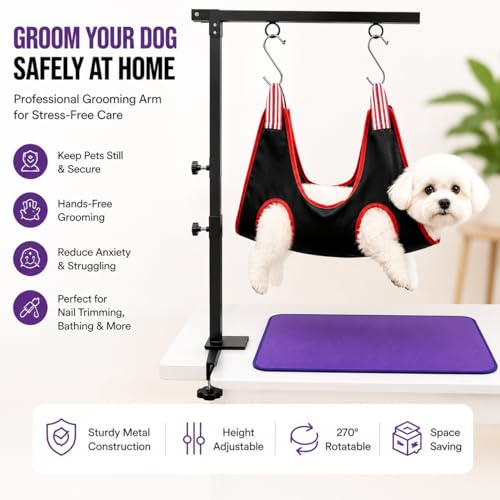 Adjustable Dog Grooming Arm & No