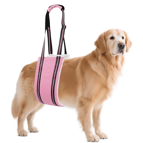 Adjustable Dog Sling Dog Lift Harness Hind Leg Support (Pink / L)