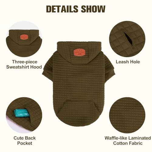 Dog Hoodies Sweater for Medium Dogs (Army Green / M (Back: 16",Chest: 22", Neck: 13"))