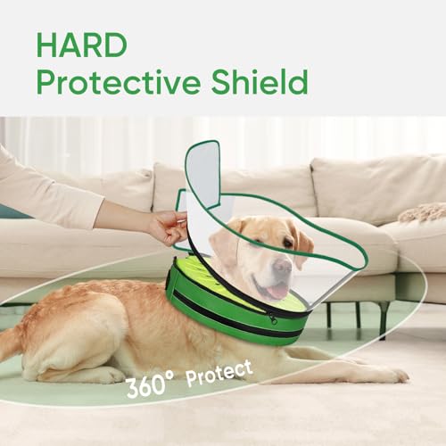 Sponge Dog Cone Collar Stop Licking After Surgery (Kiwi / M(Neck 8.5"-11.5"))