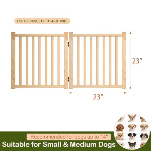 Freestanding Wooden Dog Gate Indoor (【(2Pcs)2 Panels】H:23'')