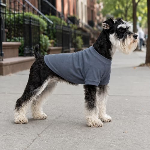 Ribbed Dog T Shirt Cotton Knitted Dog Sweaters for All Season Pet T (L (for Small Medium Dog) / Grayish blue)